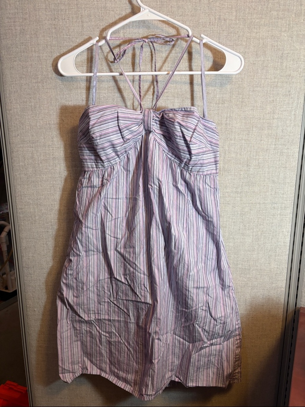 💜3/$15. LOFT Striped Pastel Halter Sundress - Lavender, Pink, Blue